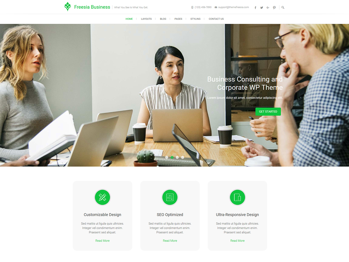 Freesia Business Preview Wordpress Theme - Rating, Reviews, Preview, Demo & Download