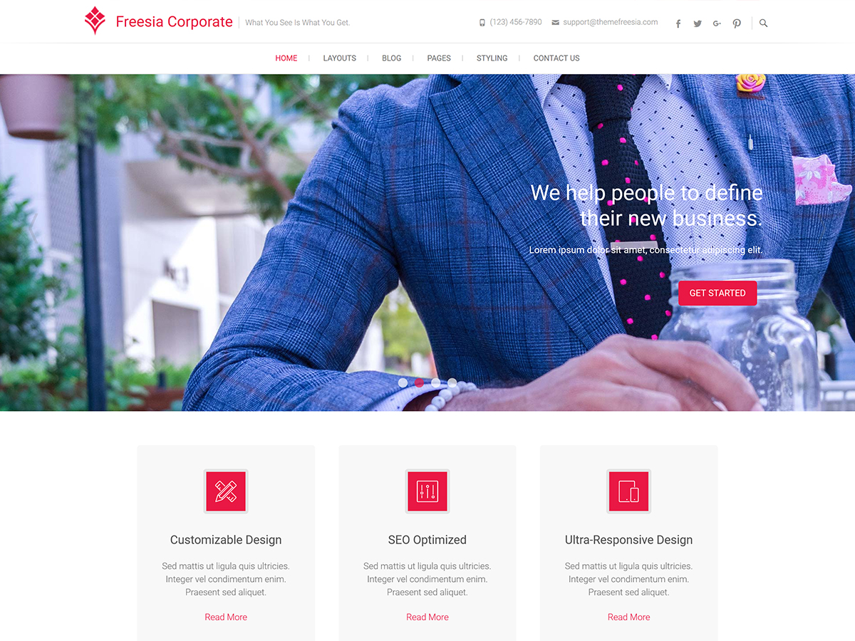Freesia Corporate Preview Wordpress Theme - Rating, Reviews, Preview, Demo & Download