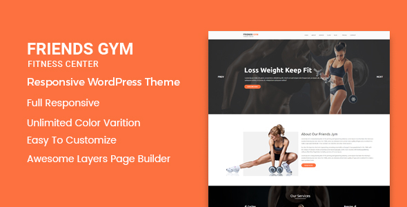 Friend Gym Preview Wordpress Theme - Rating, Reviews, Preview, Demo & Download