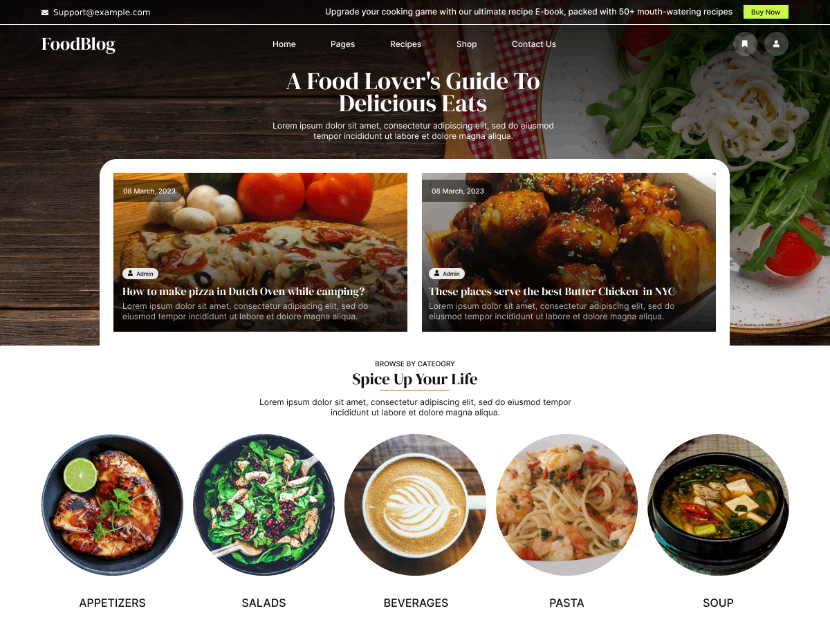 FSE Foodie Preview Wordpress Theme - Rating, Reviews, Preview, Demo & Download