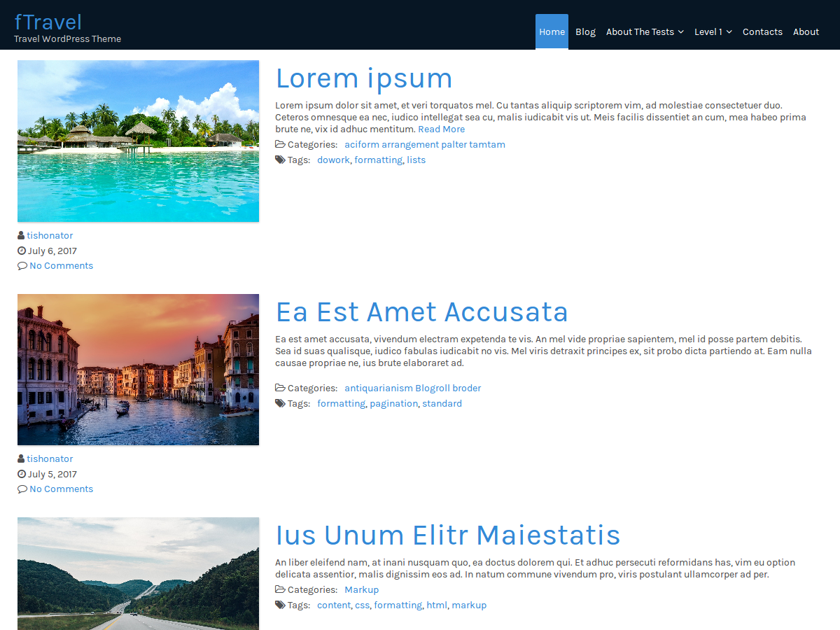 FTravel Preview Wordpress Theme - Rating, Reviews, Preview, Demo & Download