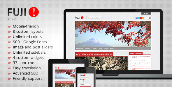 Fuji Preview Wordpress Theme - Rating, Reviews, Preview, Demo & Download