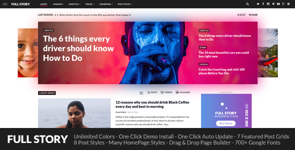 FullStory Preview Wordpress Theme - Rating, Reviews, Preview, Demo & Download