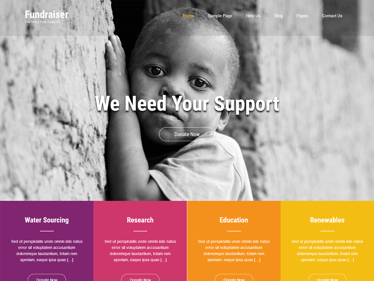 Fundraiser Lite Preview Wordpress Theme - Rating, Reviews, Preview, Demo & Download