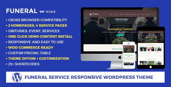Funeral Service Preview Wordpress Theme - Rating, Reviews, Preview, Demo & Download