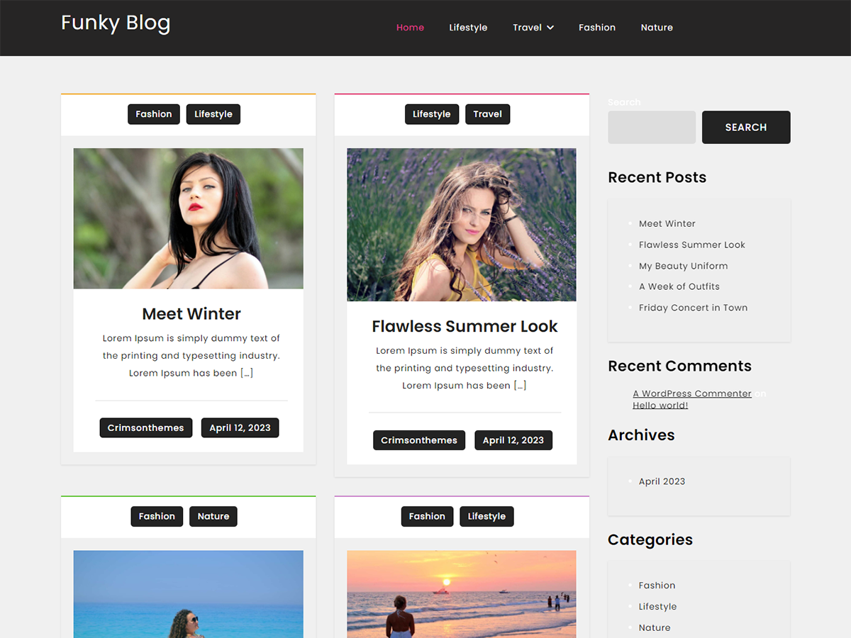 Funky Blog Preview Wordpress Theme - Rating, Reviews, Preview, Demo & Download