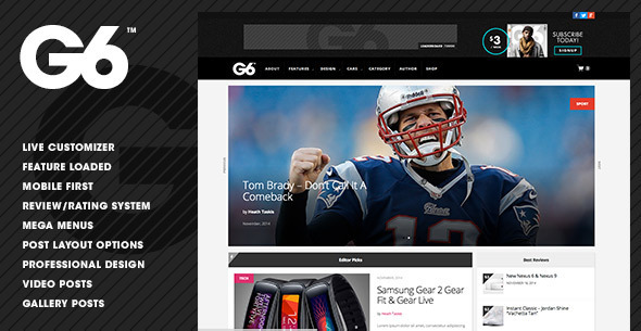 G6 Preview Wordpress Theme - Rating, Reviews, Preview, Demo & Download