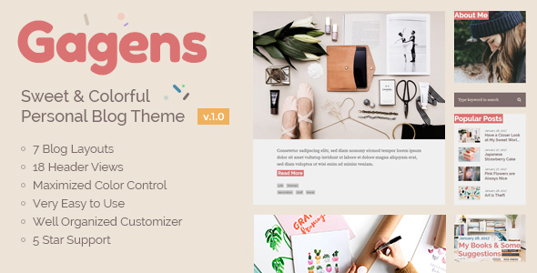 Gagens Preview Wordpress Theme - Rating, Reviews, Preview, Demo & Download