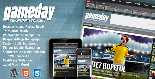 Gameday Preview Wordpress Theme - Rating, Reviews, Preview, Demo & Download