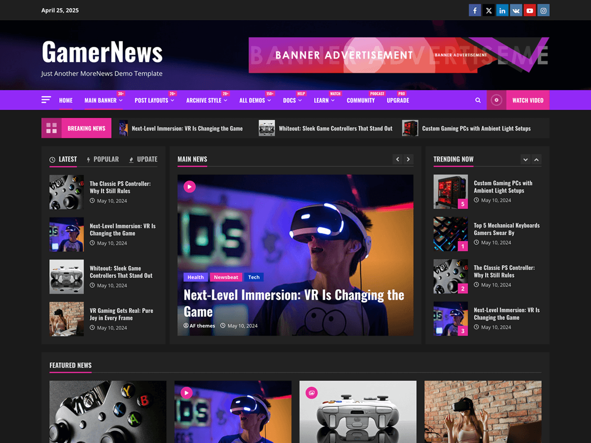 GamerNews Preview Wordpress Theme - Rating, Reviews, Preview, Demo & Download