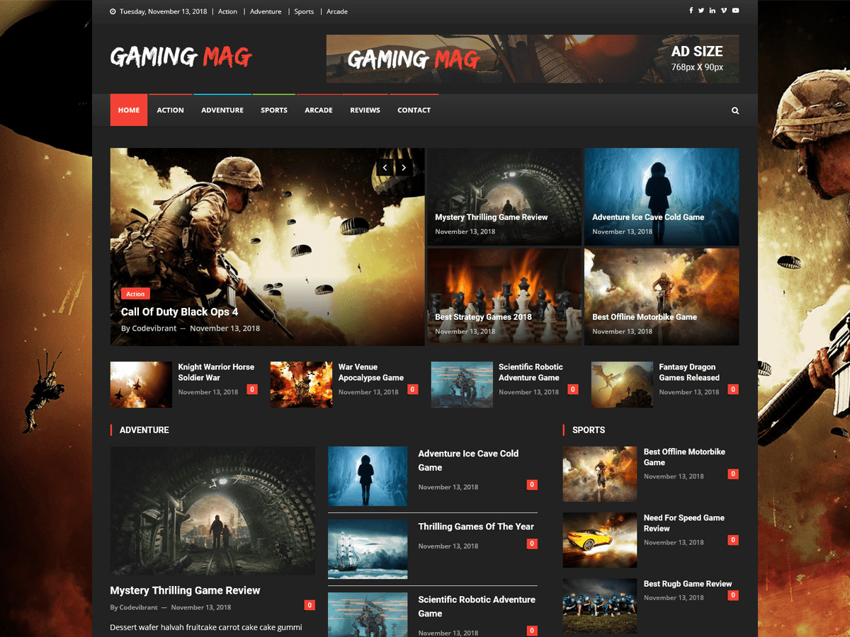 Gaming Mag Preview Wordpress Theme - Rating, Reviews, Preview, Demo & Download
