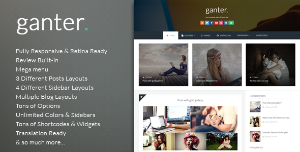 Ganter Preview Wordpress Theme - Rating, Reviews, Preview, Demo & Download