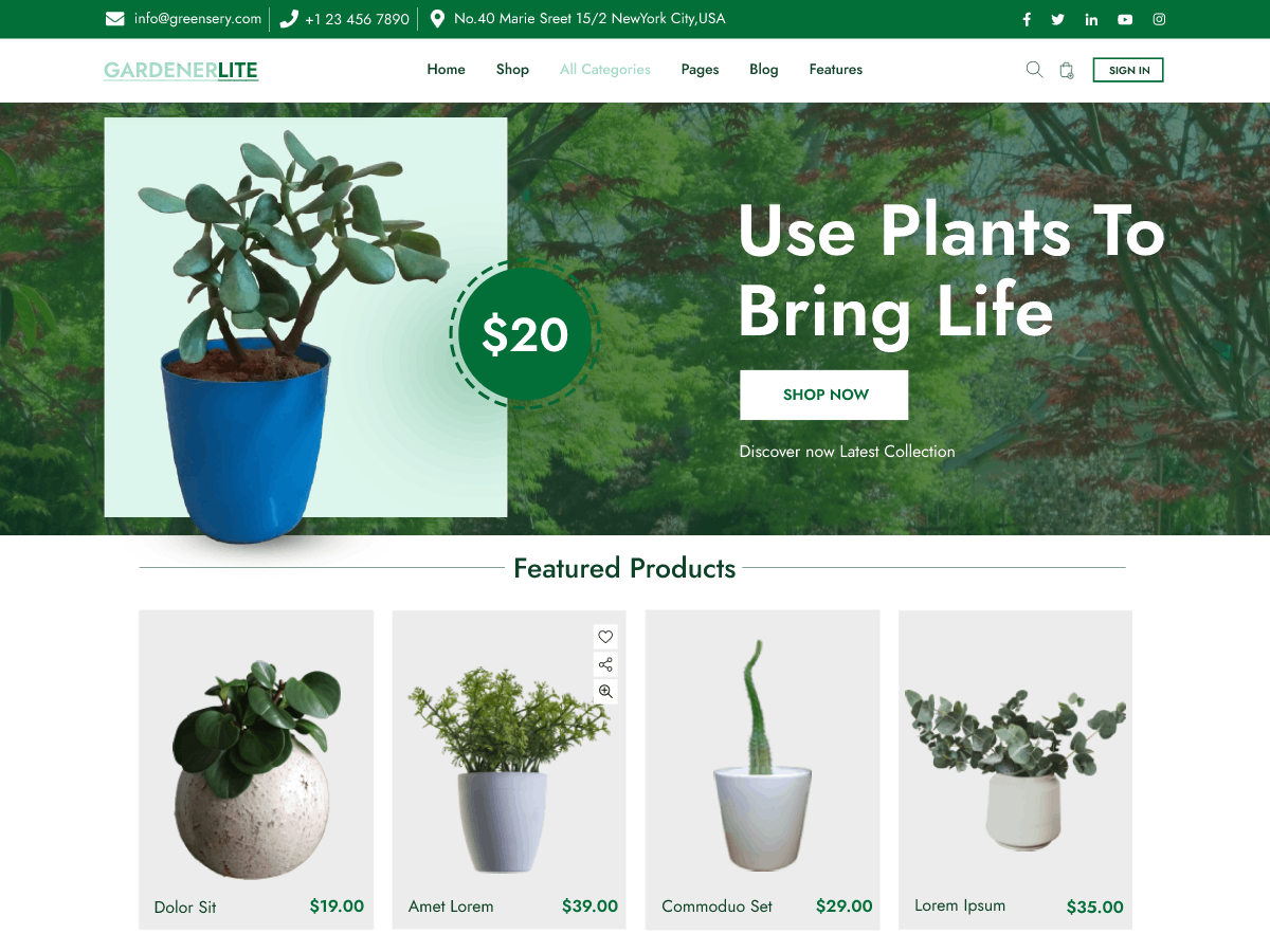Gardener Lite Preview Wordpress Theme - Rating, Reviews, Preview, Demo & Download
