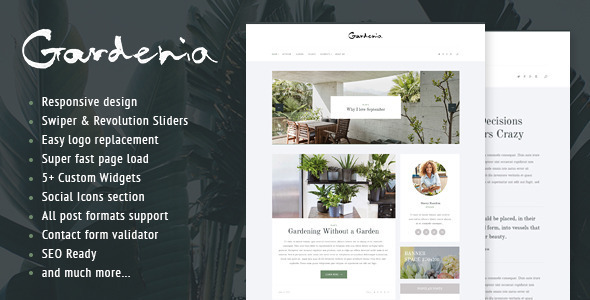 Gardenia Preview Wordpress Theme - Rating, Reviews, Preview, Demo & Download