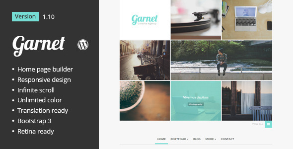 Garnet Creative Preview Wordpress Theme - Rating, Reviews, Preview, Demo & Download