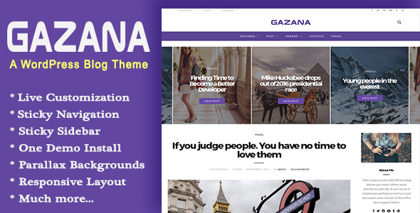 Gazana Preview Wordpress Theme - Rating, Reviews, Preview, Demo & Download