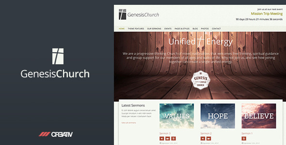 Genesis Church Preview Wordpress Theme - Rating, Reviews, Preview, Demo & Download