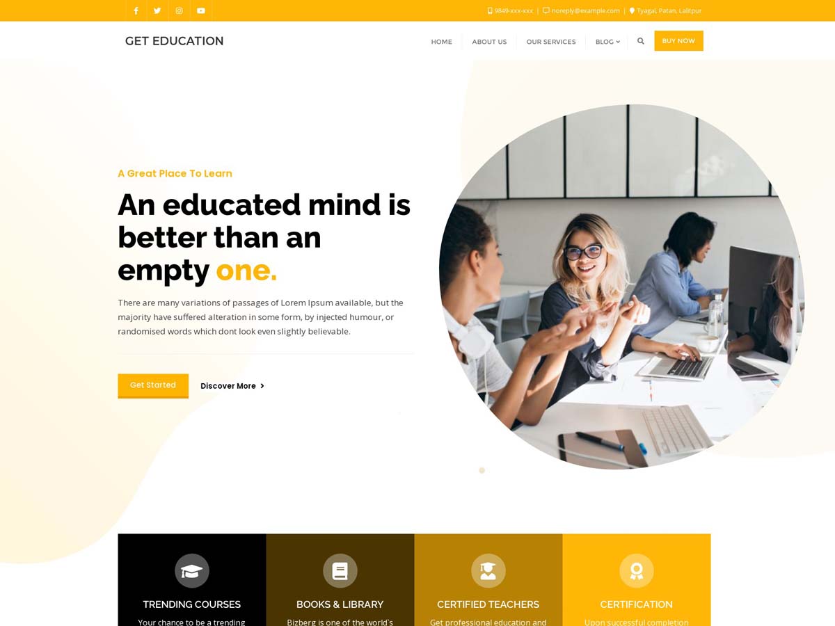 Get Education Preview Wordpress Theme - Rating, Reviews, Preview, Demo & Download