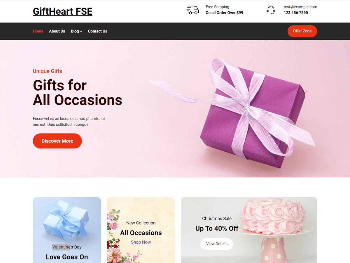 GiftHeart FSE Preview Wordpress Theme - Rating, Reviews, Preview, Demo & Download