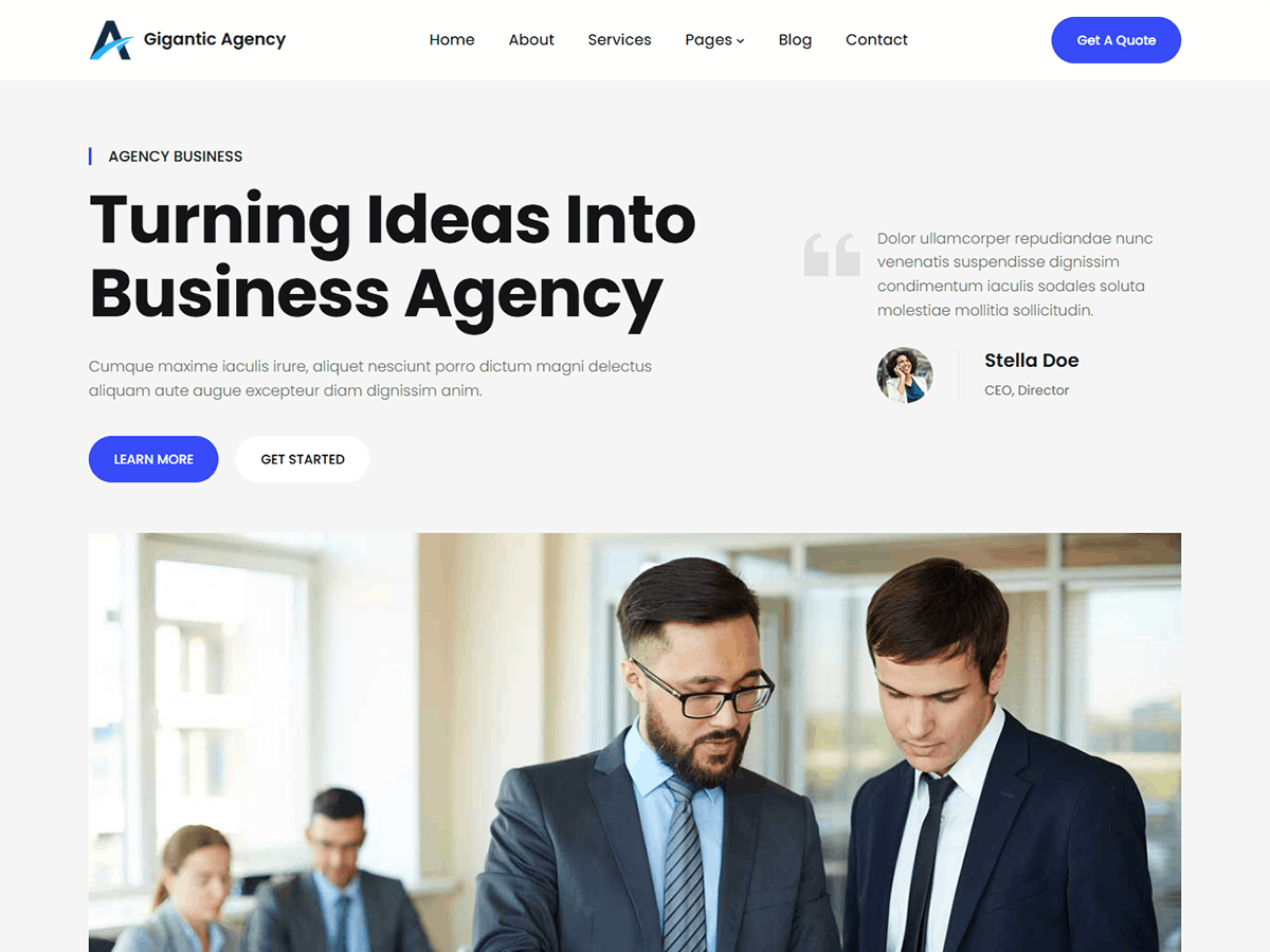 Gigantic Agency Preview Wordpress Theme - Rating, Reviews, Preview, Demo & Download