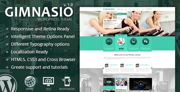 Gimnasio Responsive Preview Wordpress Theme - Rating, Reviews, Preview, Demo & Download