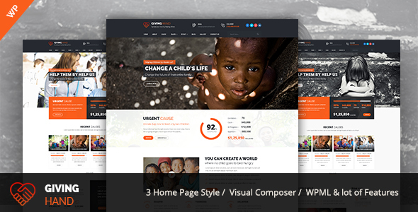 Giving Hand Preview Wordpress Theme - Rating, Reviews, Preview, Demo & Download