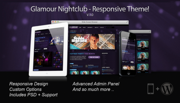 Glamour Nightclub Preview Wordpress Theme - Rating, Reviews, Preview, Demo & Download