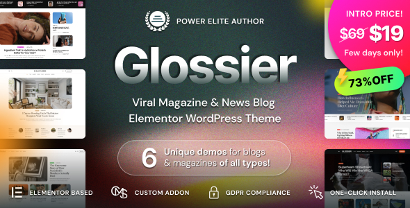 Glossier Preview Wordpress Theme - Rating, Reviews, Preview, Demo & Download
