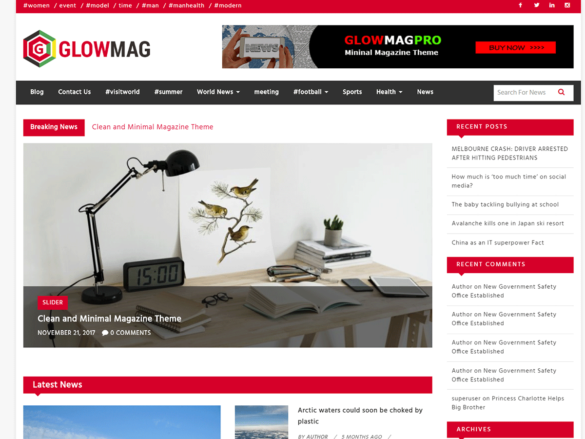 GlowMag Preview Wordpress Theme - Rating, Reviews, Preview, Demo & Download