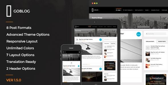 GoBlog Preview Wordpress Theme - Rating, Reviews, Preview, Demo & Download