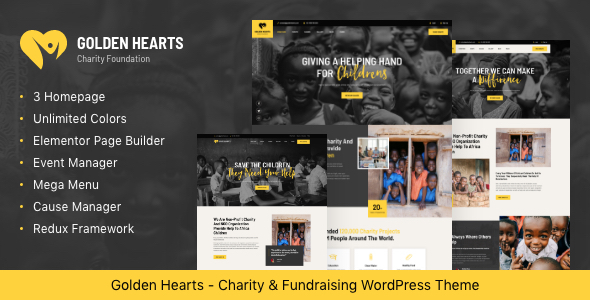 Golden Hearts Preview Wordpress Theme - Rating, Reviews, Preview, Demo & Download