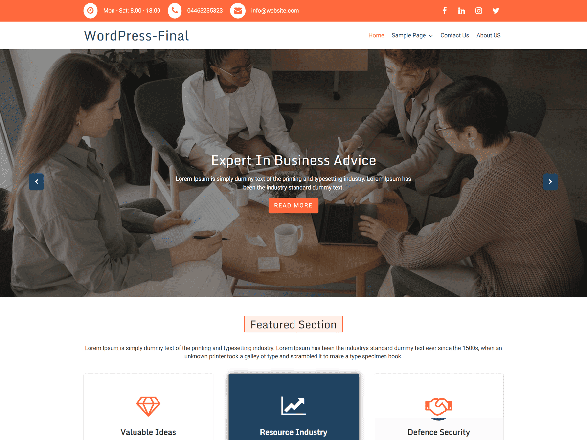 Goldy Business Preview Wordpress Theme - Rating, Reviews, Preview, Demo & Download