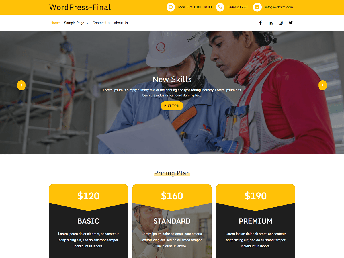 Goldy Construction Preview Wordpress Theme - Rating, Reviews, Preview, Demo & Download