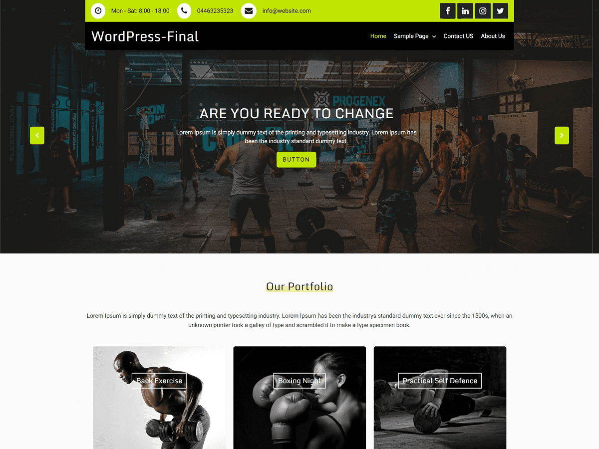 Goldy Fitness Preview Wordpress Theme - Rating, Reviews, Preview, Demo & Download