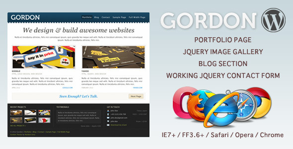 Gordon Preview Wordpress Theme - Rating, Reviews, Preview, Demo & Download