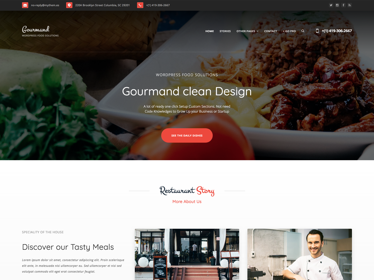 Gourmand Preview Wordpress Theme - Rating, Reviews, Preview, Demo & Download
