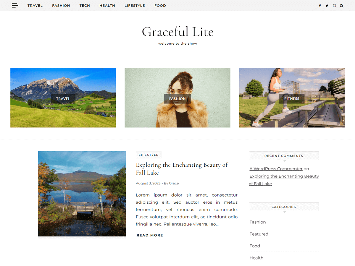 Graceful Lite Preview Wordpress Theme - Rating, Reviews, Preview, Demo & Download