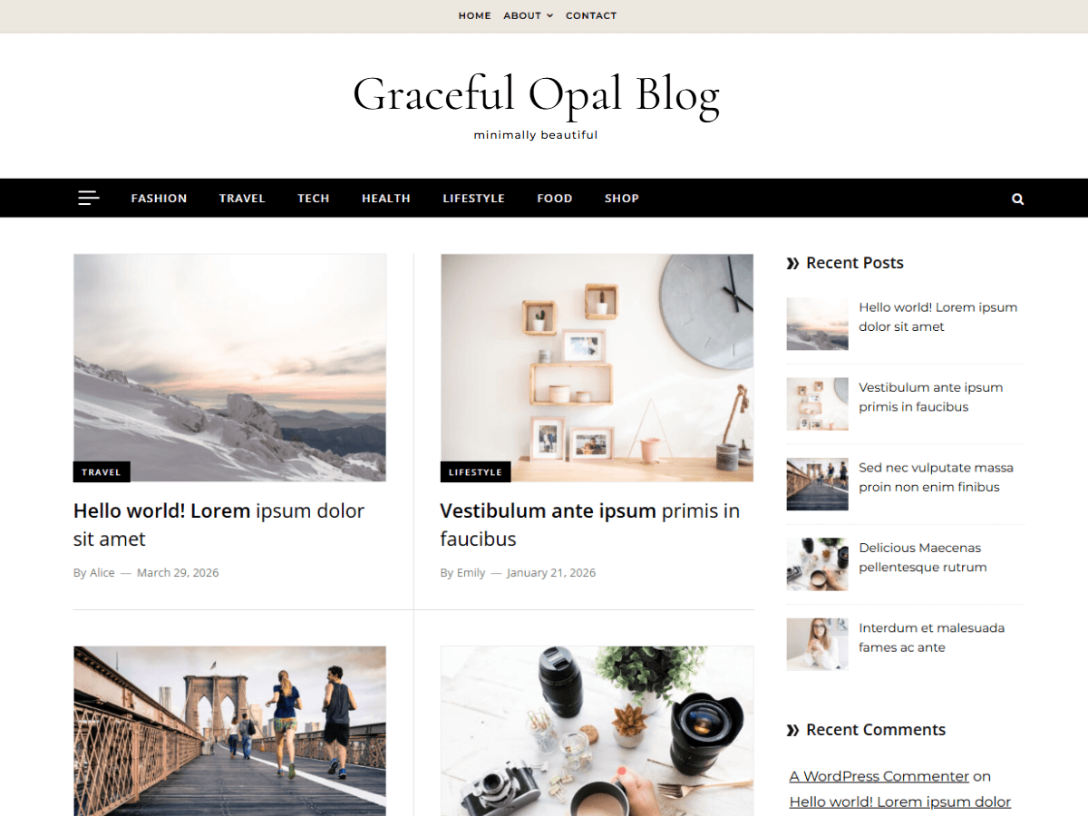Graceful Opal Preview Wordpress Theme - Rating, Reviews, Preview, Demo & Download