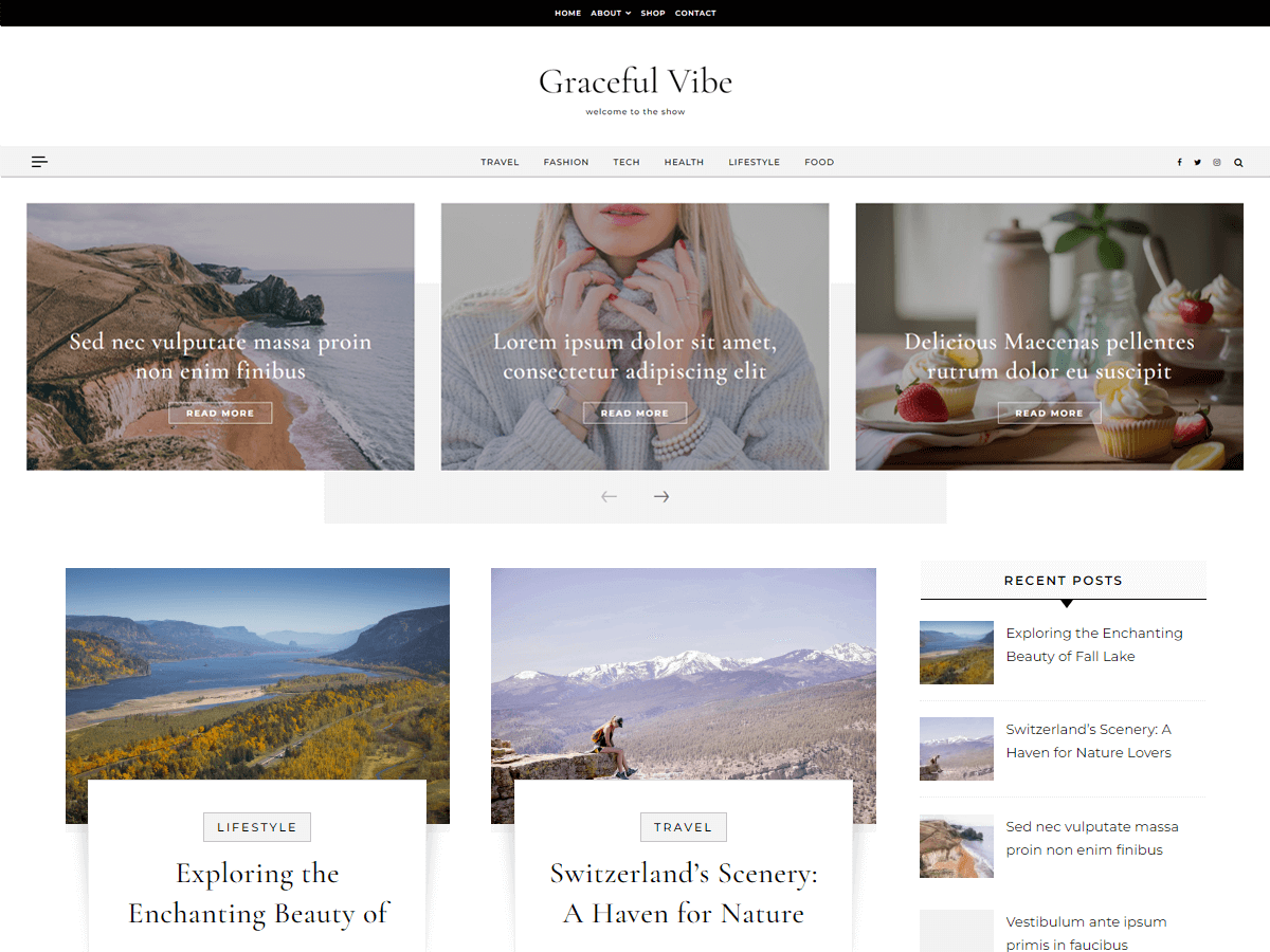 Graceful Vibe Preview Wordpress Theme - Rating, Reviews, Preview, Demo & Download