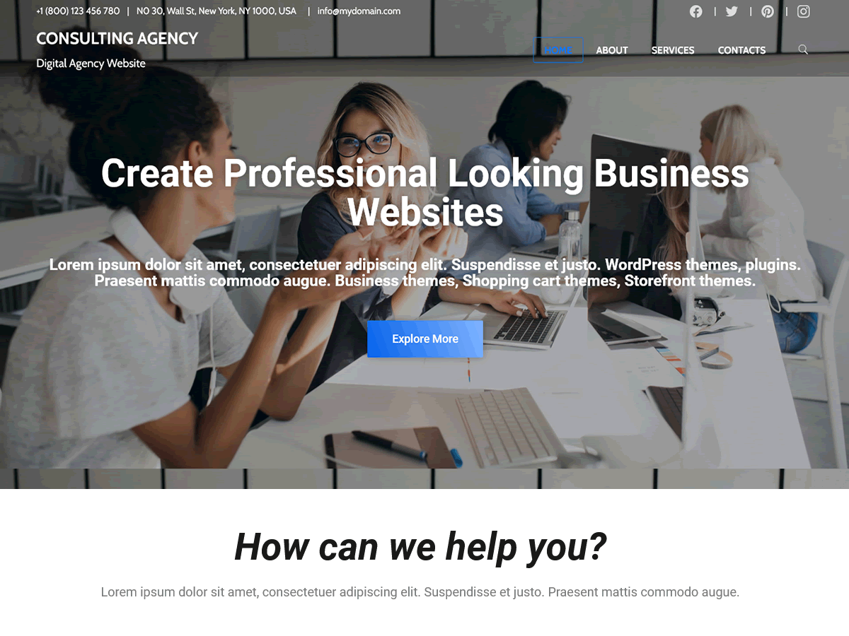 Gradient Business Preview Wordpress Theme - Rating, Reviews, Preview, Demo & Download