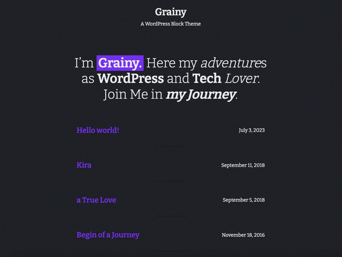 Grainy Preview Wordpress Theme - Rating, Reviews, Preview, Demo & Download