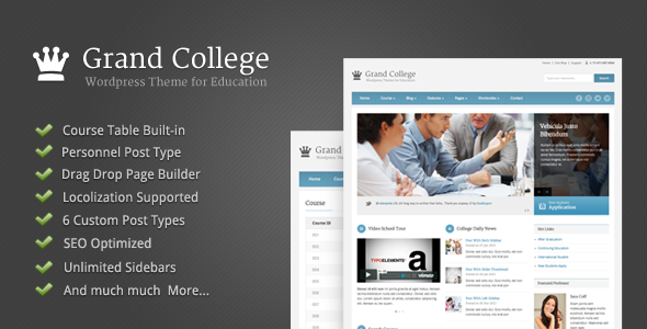 Grand College Preview Wordpress Theme - Rating, Reviews, Preview, Demo & Download