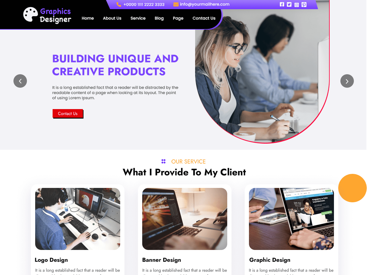 Graphics Designer Preview Wordpress Theme - Rating, Reviews, Preview, Demo & Download