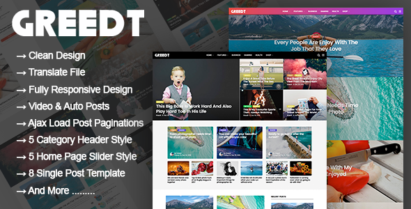 Greedt Preview Wordpress Theme - Rating, Reviews, Preview, Demo & Download