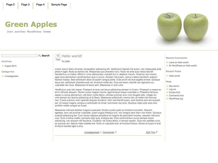 Green Apples Preview Wordpress Theme - Rating, Reviews, Preview, Demo & Download
