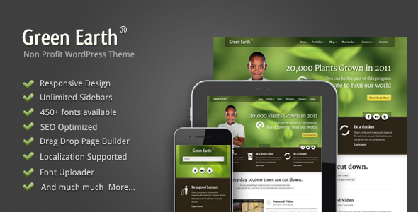 Green Earth Preview Wordpress Theme - Rating, Reviews, Preview, Demo & Download
