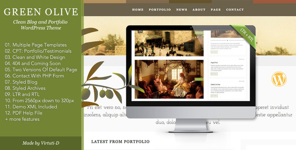 Green Olive Preview Wordpress Theme - Rating, Reviews, Preview, Demo & Download