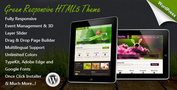 Green Responsive Preview Wordpress Theme - Rating, Reviews, Preview, Demo & Download