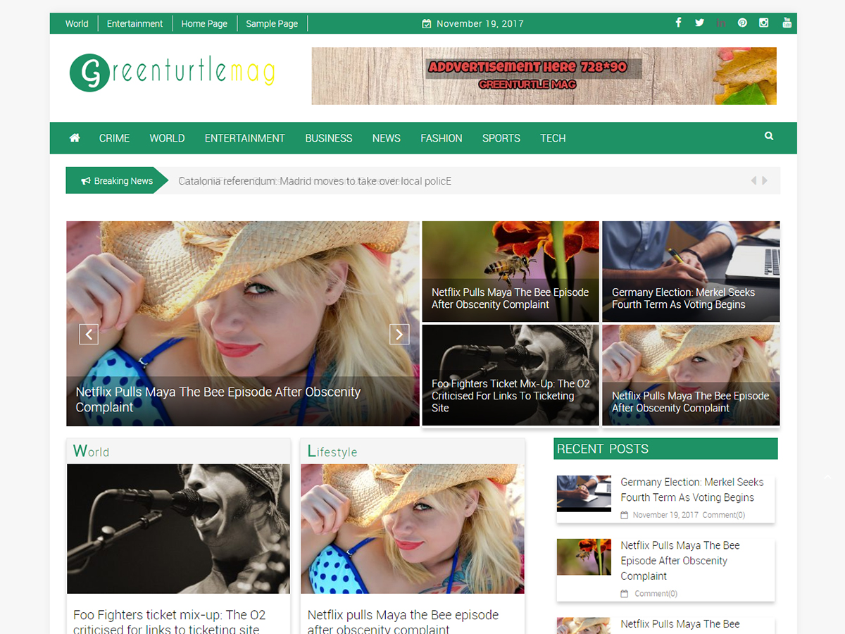Greenturtle Mag Preview Wordpress Theme - Rating, Reviews, Preview, Demo & Download