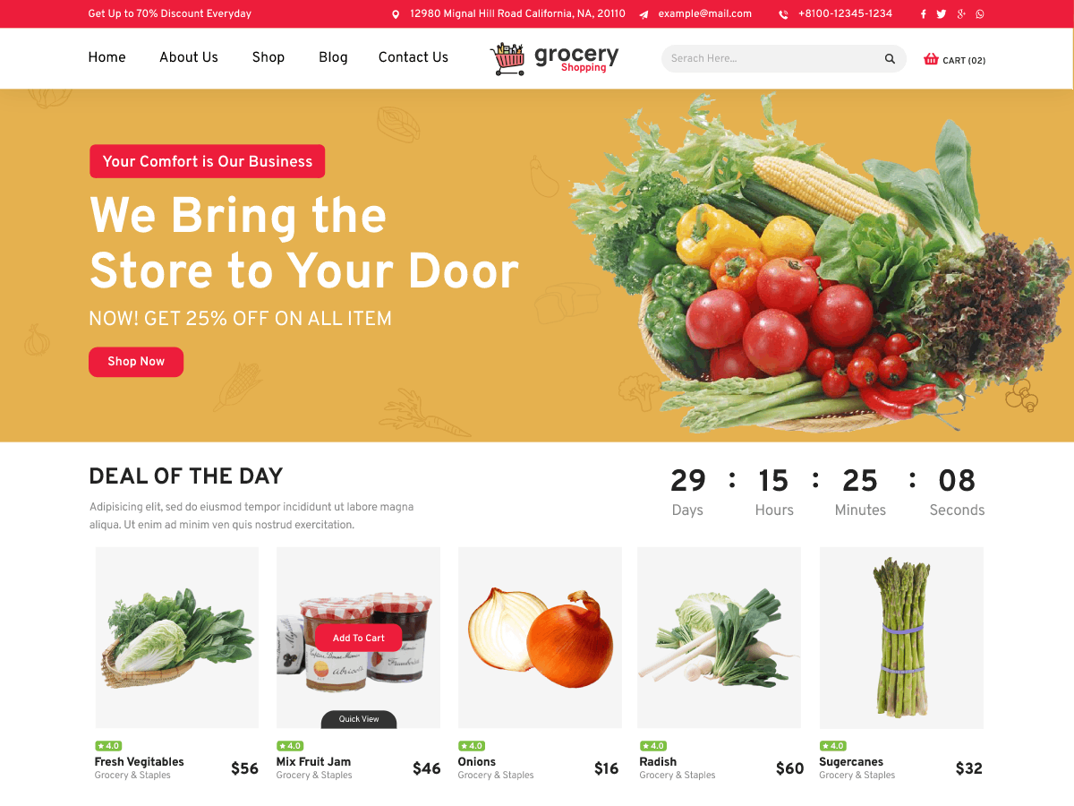 Grocery Shopping Preview Wordpress Theme - Rating, Reviews, Preview, Demo & Download